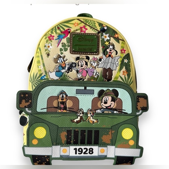 Loungefly Handbags - Loungefly Disney rare & sold out Mickey & Friends Jungle Safari Backpack